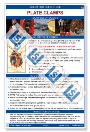 Sjekkliste A3: Check list before use plate clamps