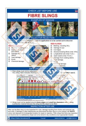 Sjekkliste A3: Chek list before use Fibre slings