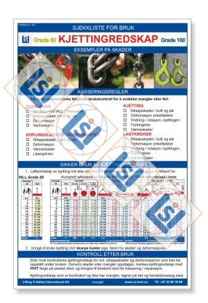 Sjekkliste A3: Kjettingredskap Grade 80 og Grade 100