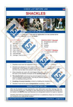 Sjekkliste A3: Check list before use Shackles